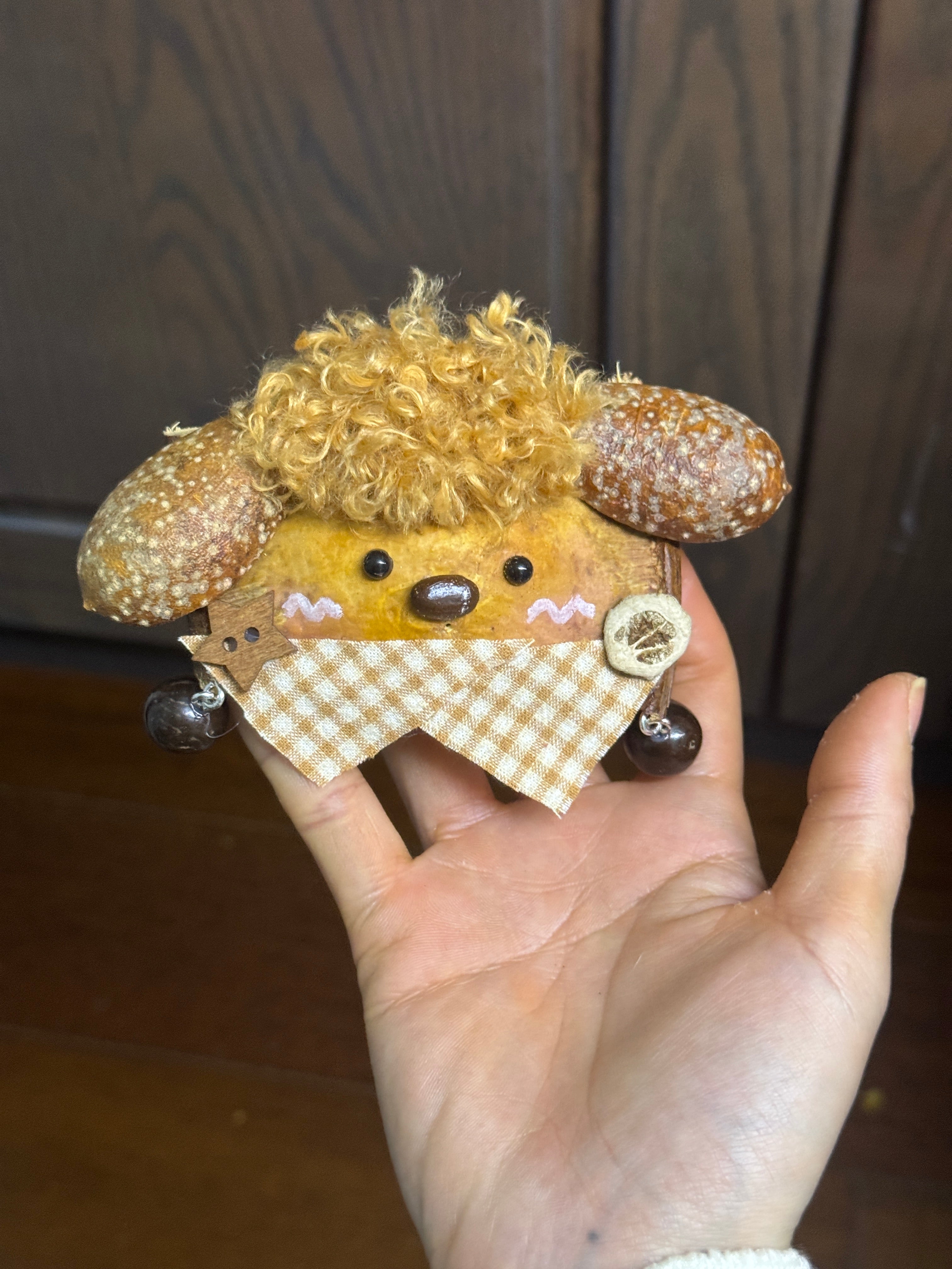 Handmade Entada Bean Pod Ornament, Dog-Inspired Design