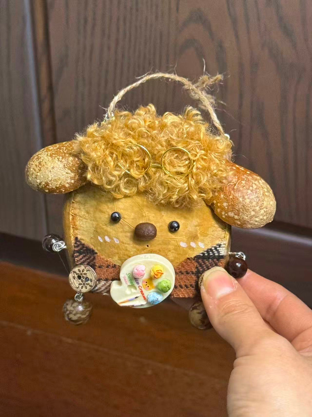 Handmade Entada Bean Pod Ornament, Dog-Inspired Design