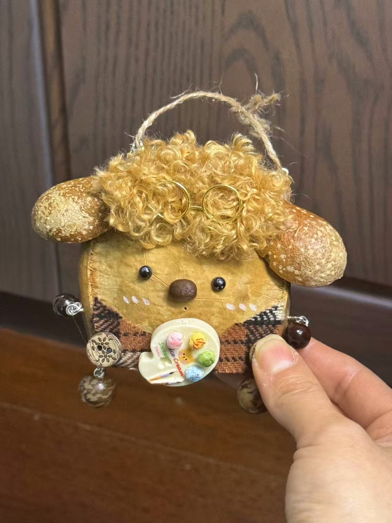 Handmade Entada Bean Pod Ornament, Dog-Inspired Design