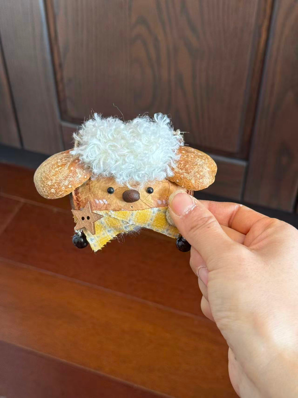 Handmade Entada Bean Pod Ornament, Dog-Inspired Design