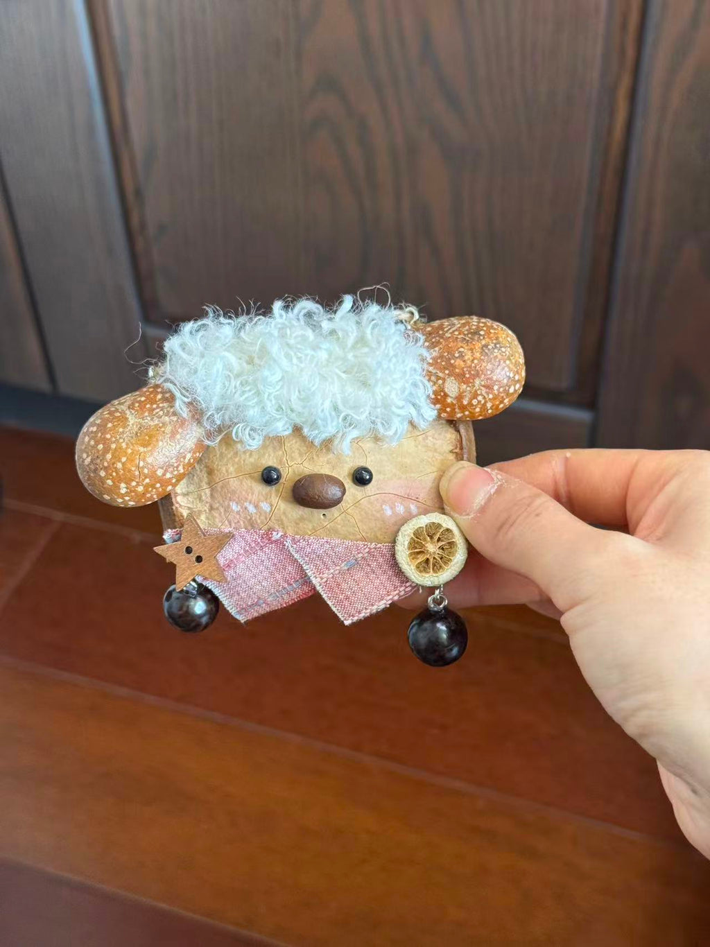 Handmade Entada Bean Pod Ornament, Dog-Inspired Design