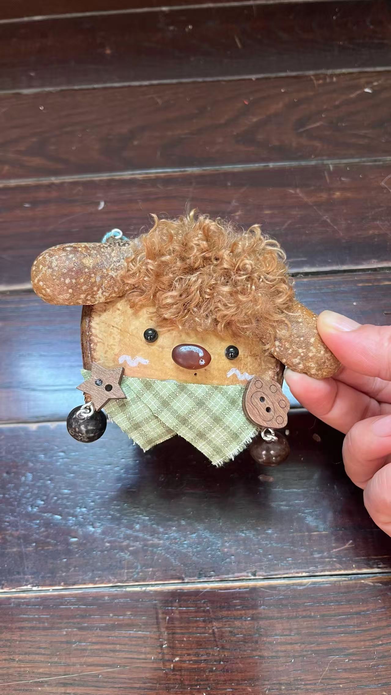 Handmade Entada Bean Pod Ornament, Dog-Inspired Design