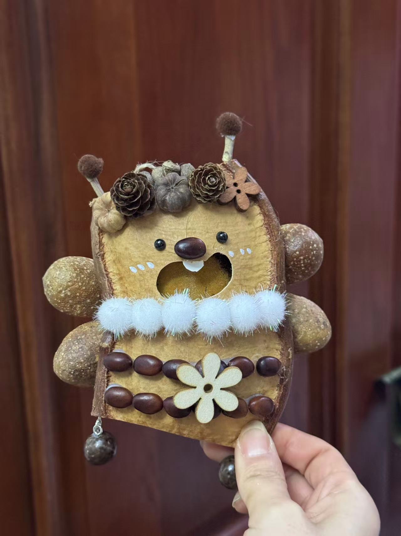 Handmade Entada Double Bean Pod Ornament