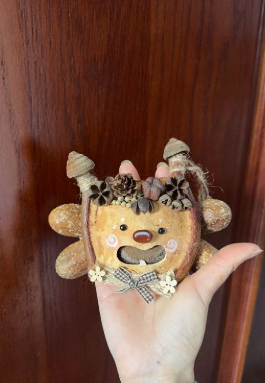 Handmade Entada Bean Pod Ornament, Bee-Inspired Design